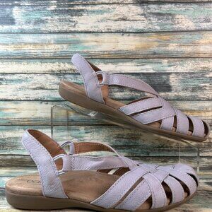Earth Origins Slip On Sandals Womens 8.5M Light Purple Leather Comfort Casual